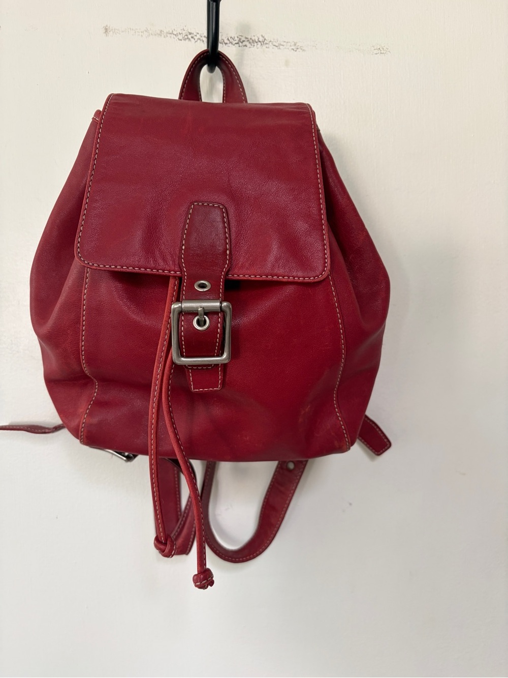 Coach 2004 Red Leather Backpack Purse - Women